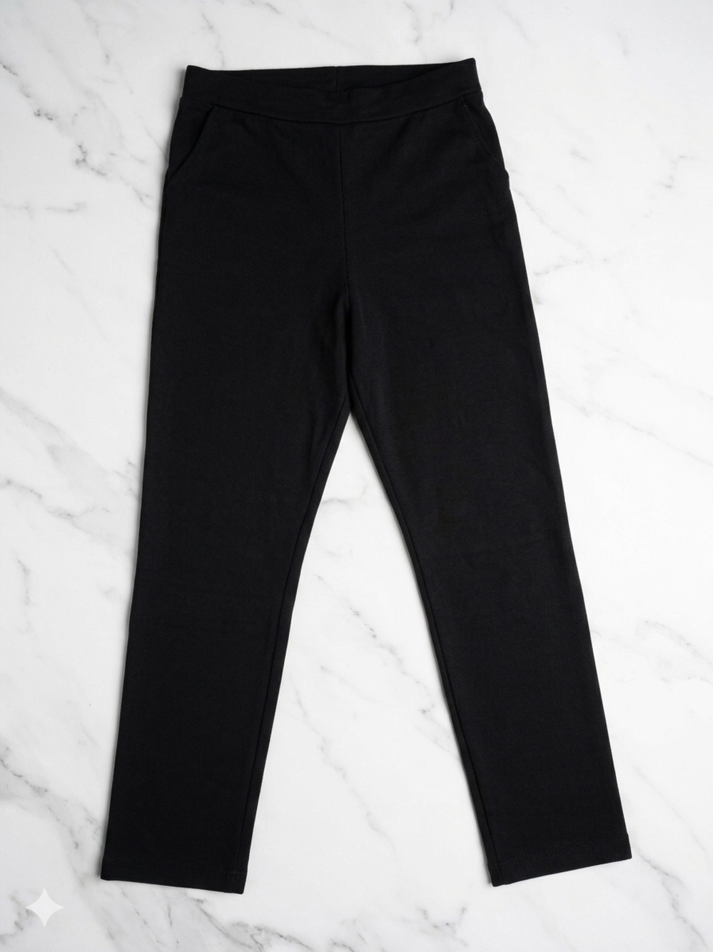 Dalia Black Pull-On Knit Straight Leg Pants Medium M Soft Modal Stretch